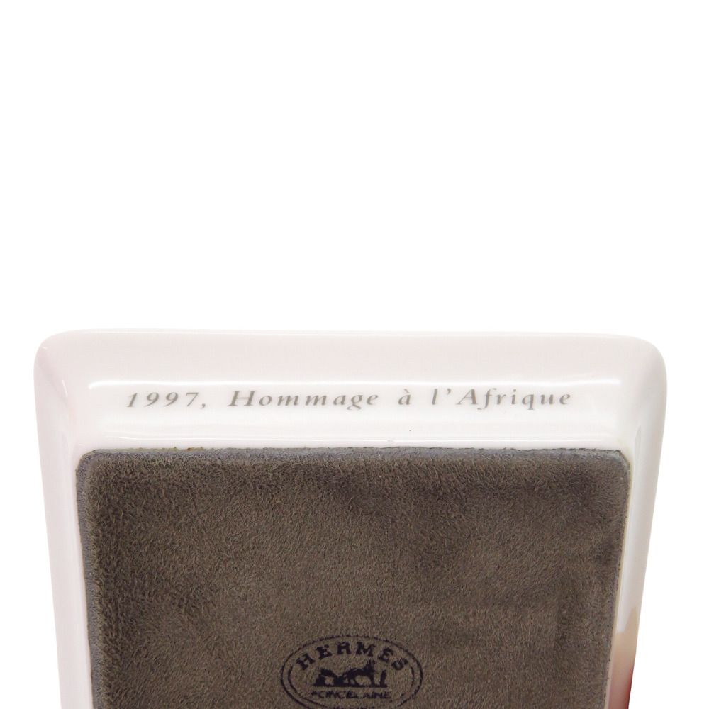 Hermes Plate Square Elephant Hommage a L'afrique Porcelain White — view 4
