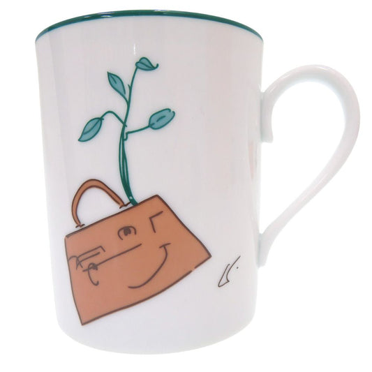 Hermes Annee de L'arbre Tall Mug Porcelain White