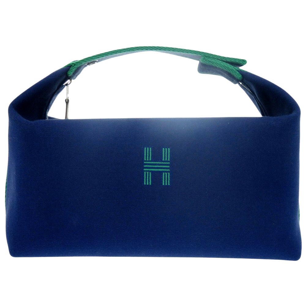 Hermes Bride-a-Brac PM Cotton Canvas Navy Handbag