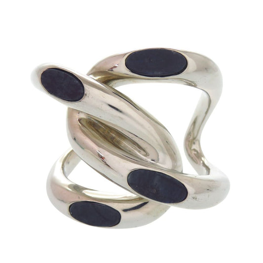 Dior Vintage Metal Silver Black Bangle Bracelet