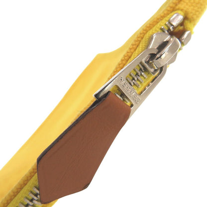 Hermes Flat Pouch PM Cotton Canvas Yellow — view 3