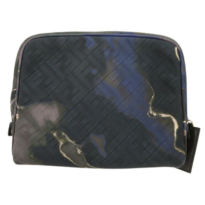 Fendi Zucca Pattern FF Logo Second Bag Fabric Calf Black