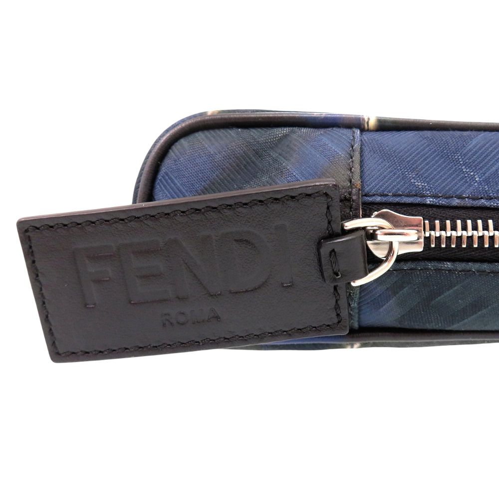 Fendi Zucca Pattern FF Logo Second Bag Fabric Calf Black — view 5