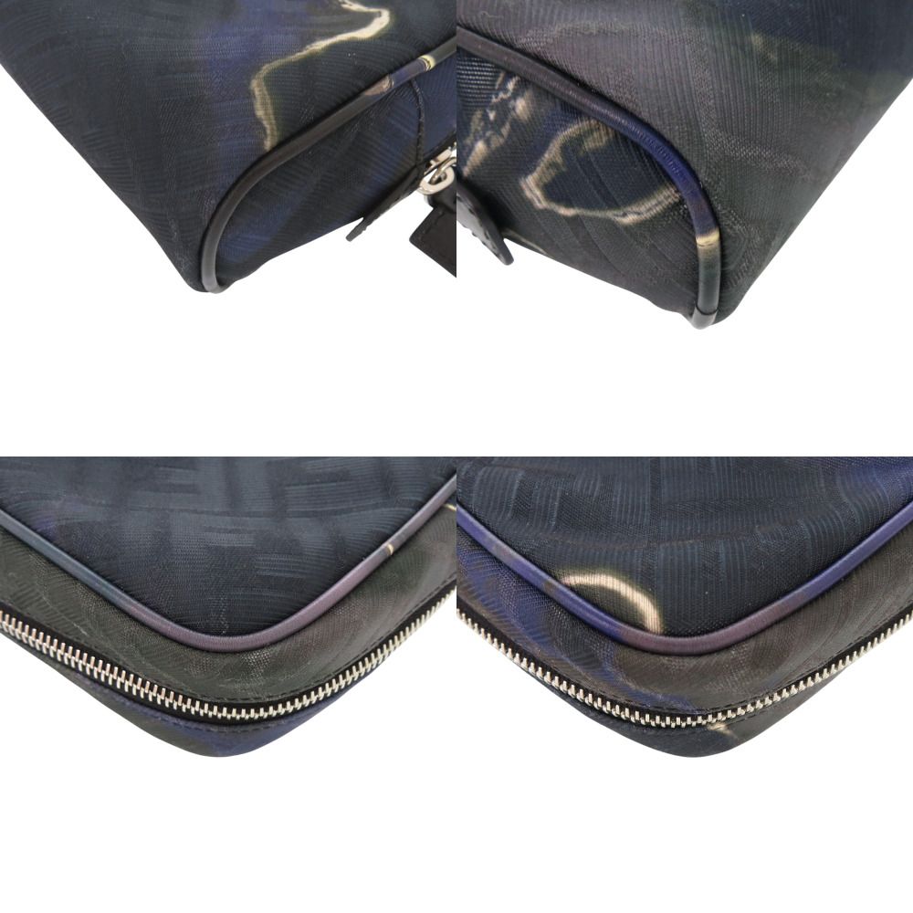 Fendi Zucca Pattern FF Logo Second Bag Fabric Calf Black — view 3