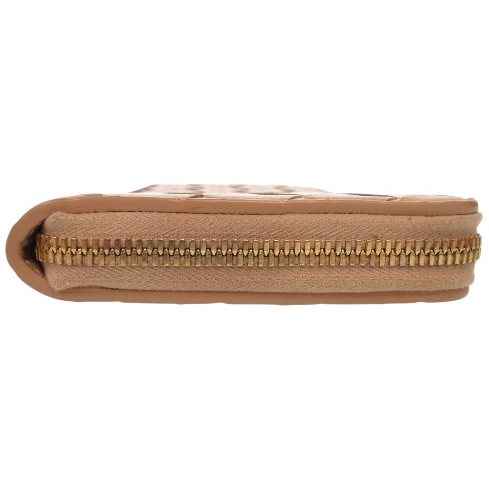 Bottega Veneta Zip Around Maxi Intrecciato Leather Beige Wallet — view 4