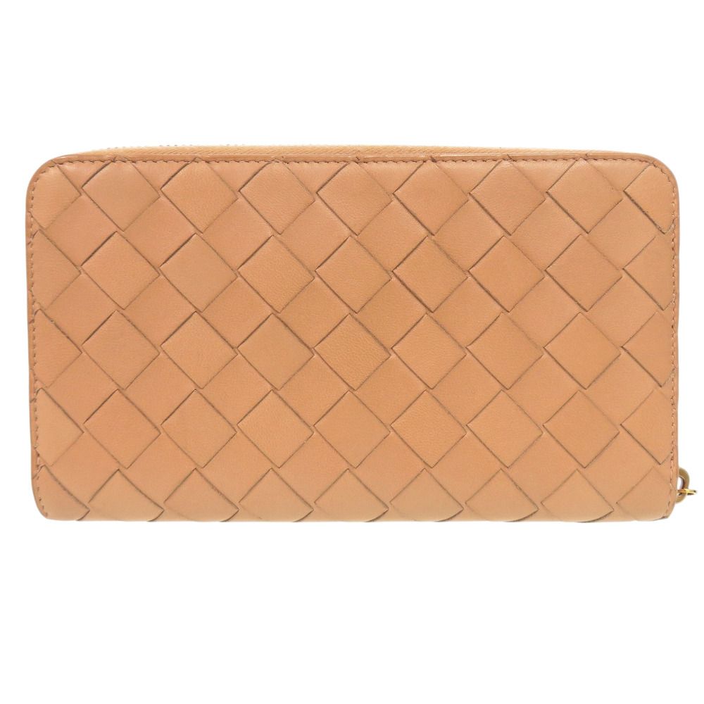 Bottega Veneta Zip Around Maxi Intrecciato Leather Beige Wallet — view 2