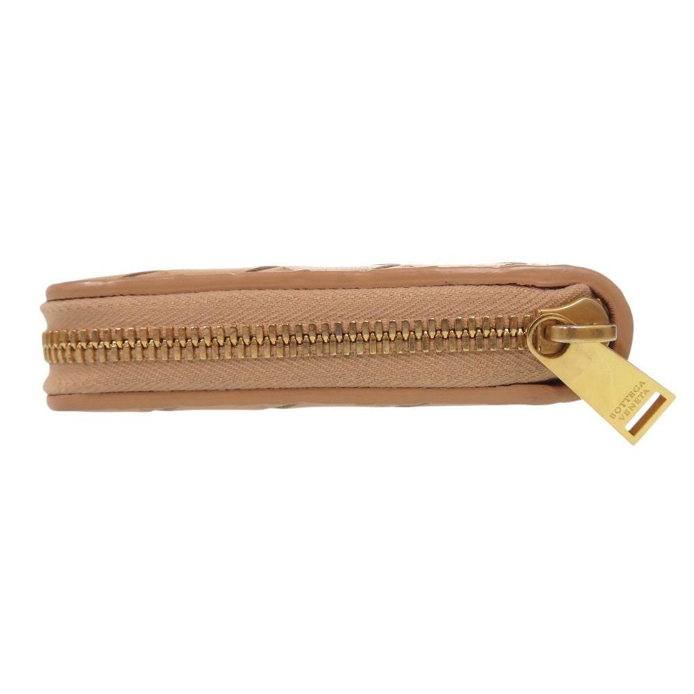 Bottega Veneta Zip Around Maxi Intrecciato Leather Beige Wallet — view 5