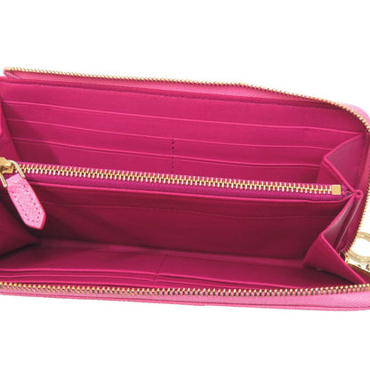 Bvlgari L-shaped Zipper Leather Pink Wallet — view 4