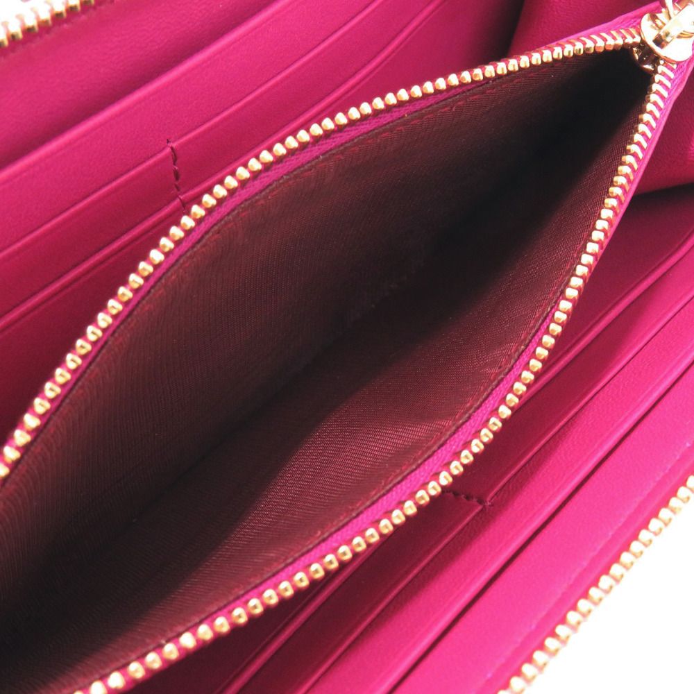 Bvlgari L-shaped Zipper Leather Pink Wallet — view 5