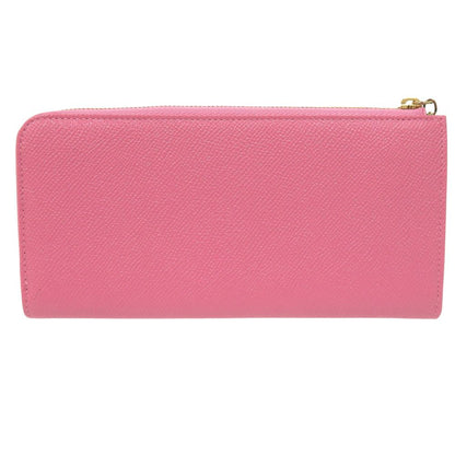 Bvlgari L-shaped Zipper Leather Pink Wallet — view 2
