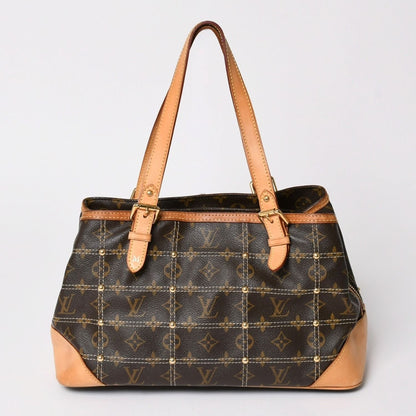 Louis Vuitton Rivet Handbag Monogram Leather Brown Gold — view 2