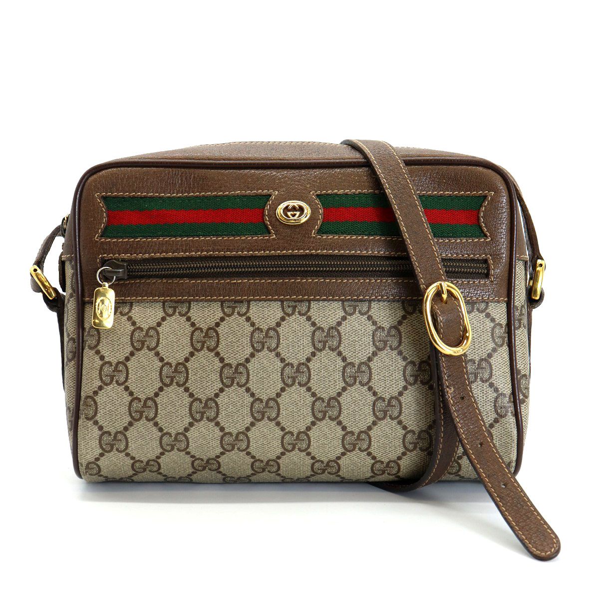 Gucci Shoulder Bag GG Supreme Sherry Leather Vintage