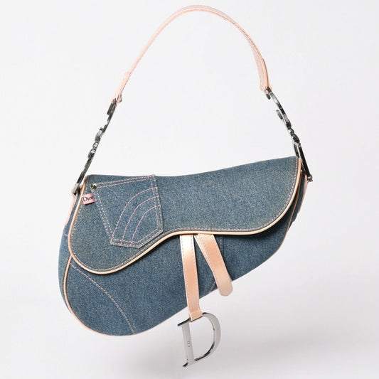 Dior Saddle Bag Galliano Era Denim Pink