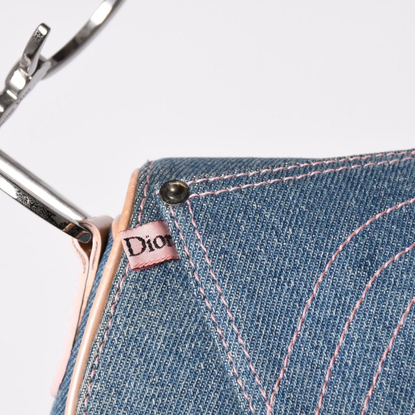Dior Saddle Bag Galliano Era Denim Pink — view 8