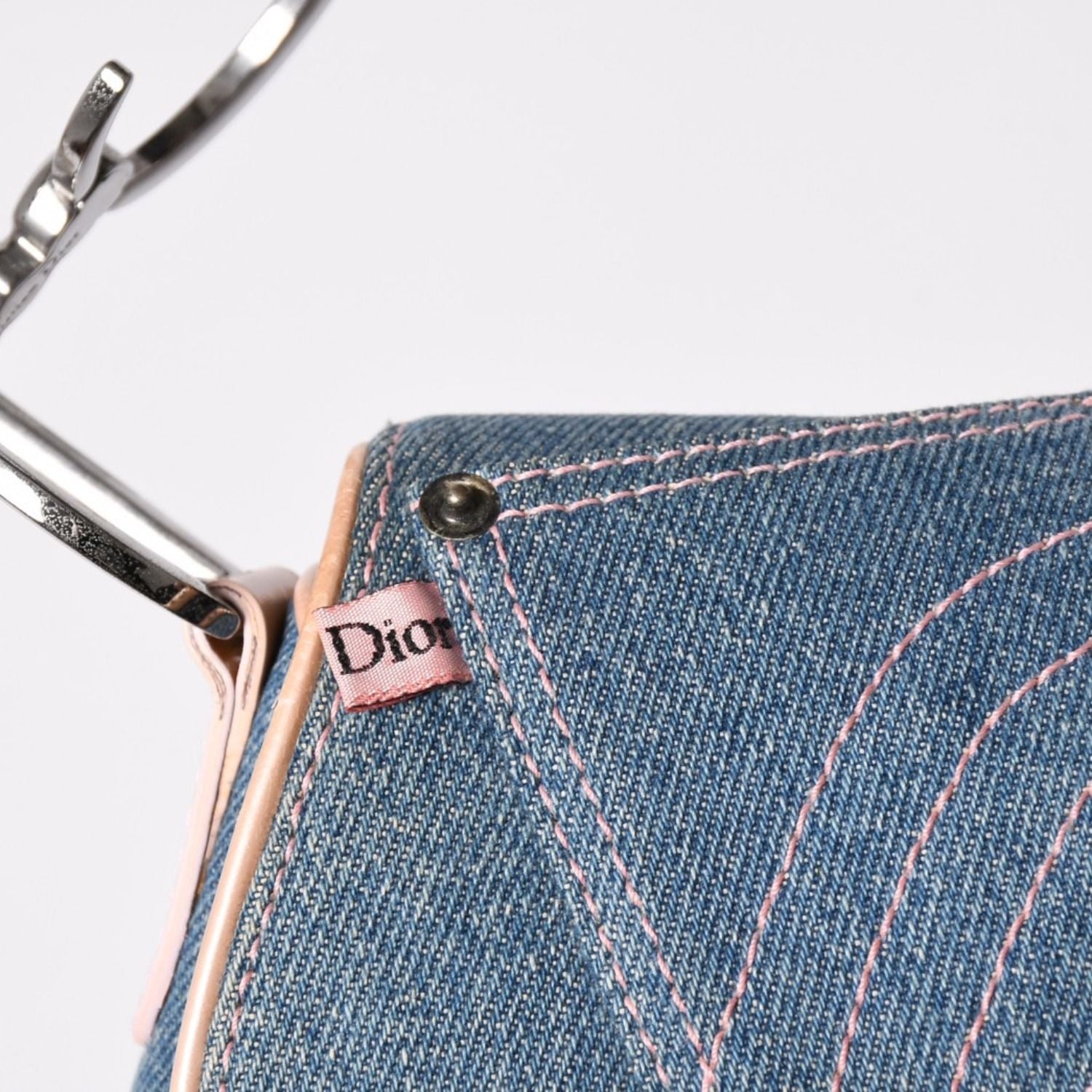 Dior Saddle Bag Galliano Era Denim Pink — view 8