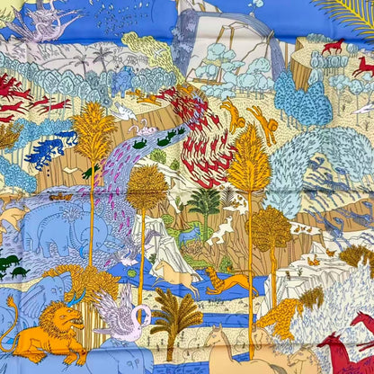 Hermes Carre 90 Scarf Silk Collection le Carnaval Des Animal Carnival of the — view 4
