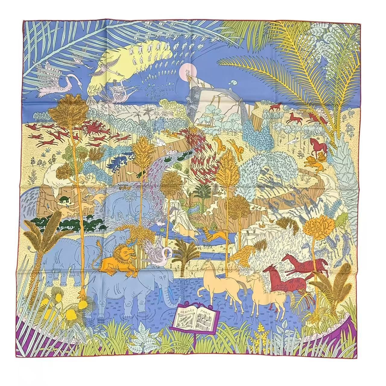 Hermes Carre 90 Scarf Silk Collection le Carnaval Des Animal Carnival of the — view 2