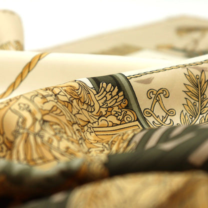 Hermes Carre 90 Scarf Vue du Carosse de Queen's Coronation Silk Beige — view 5