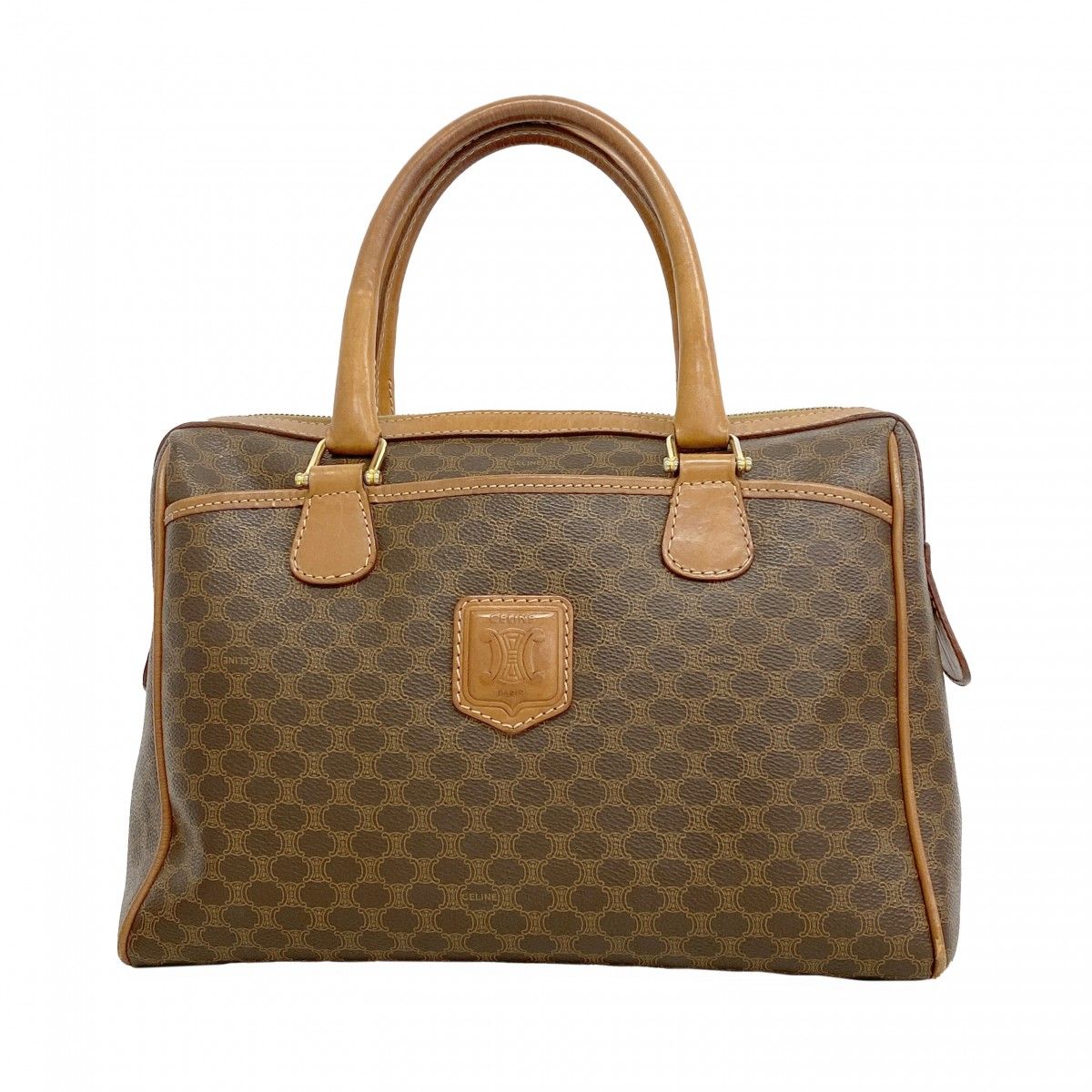 Celine Handbag Macadam Brown Gold