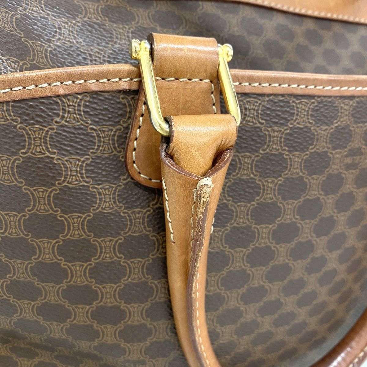 Celine Handbag Macadam Brown Gold — view 7