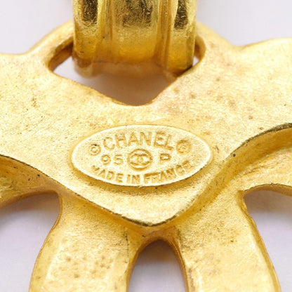 Chanel Earrings Vintage CC Logo Heart Motif Gold Plated — view 4