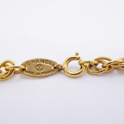 Chanel Necklace Vintage CC Logo Gold Plated Faux Pearl — view 4