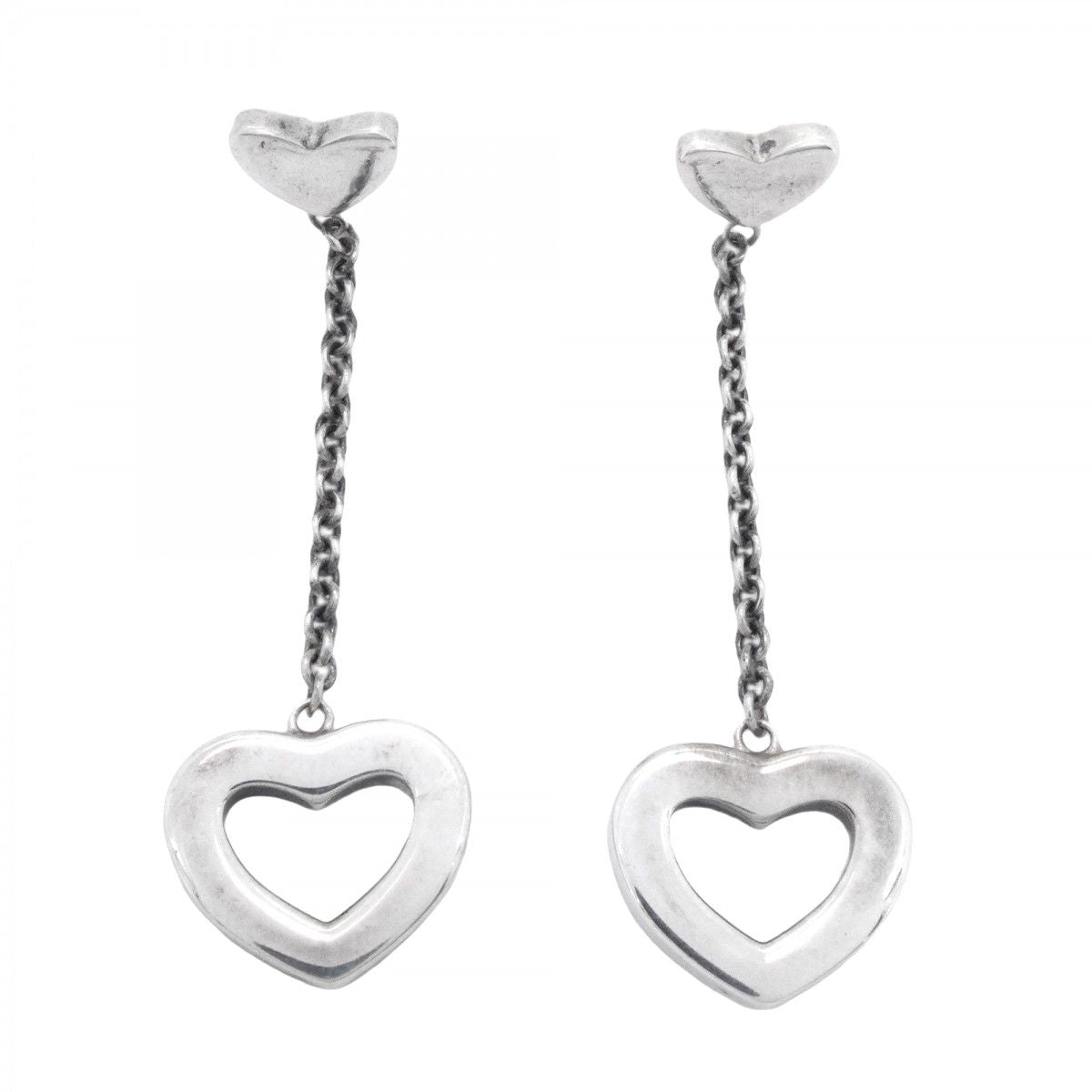 Tiffany & Co Earrings Heart Link Drop Silver