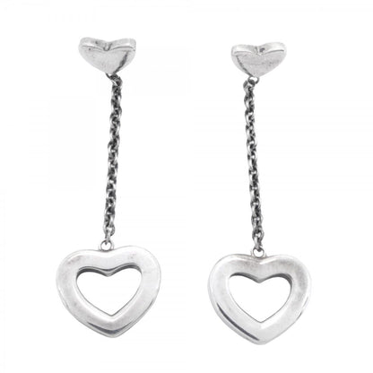 Tiffany & Co Earrings Heart Link Drop Silver