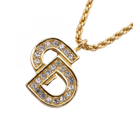Dior Necklace CD Logo Gold Plated Rhinestone