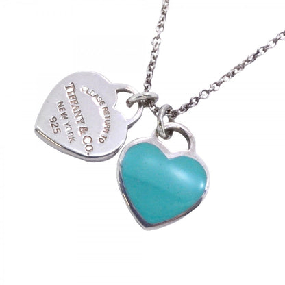 Tiffany & Co Necklace Double Return to Heart 925 Sterling Silver Blue