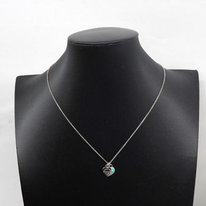 Tiffany & Co Necklace Double Return to Heart 925 Sterling Silver Blue — view 6