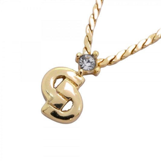 Dior Necklace CD Logo Gold Plated Rhinestone