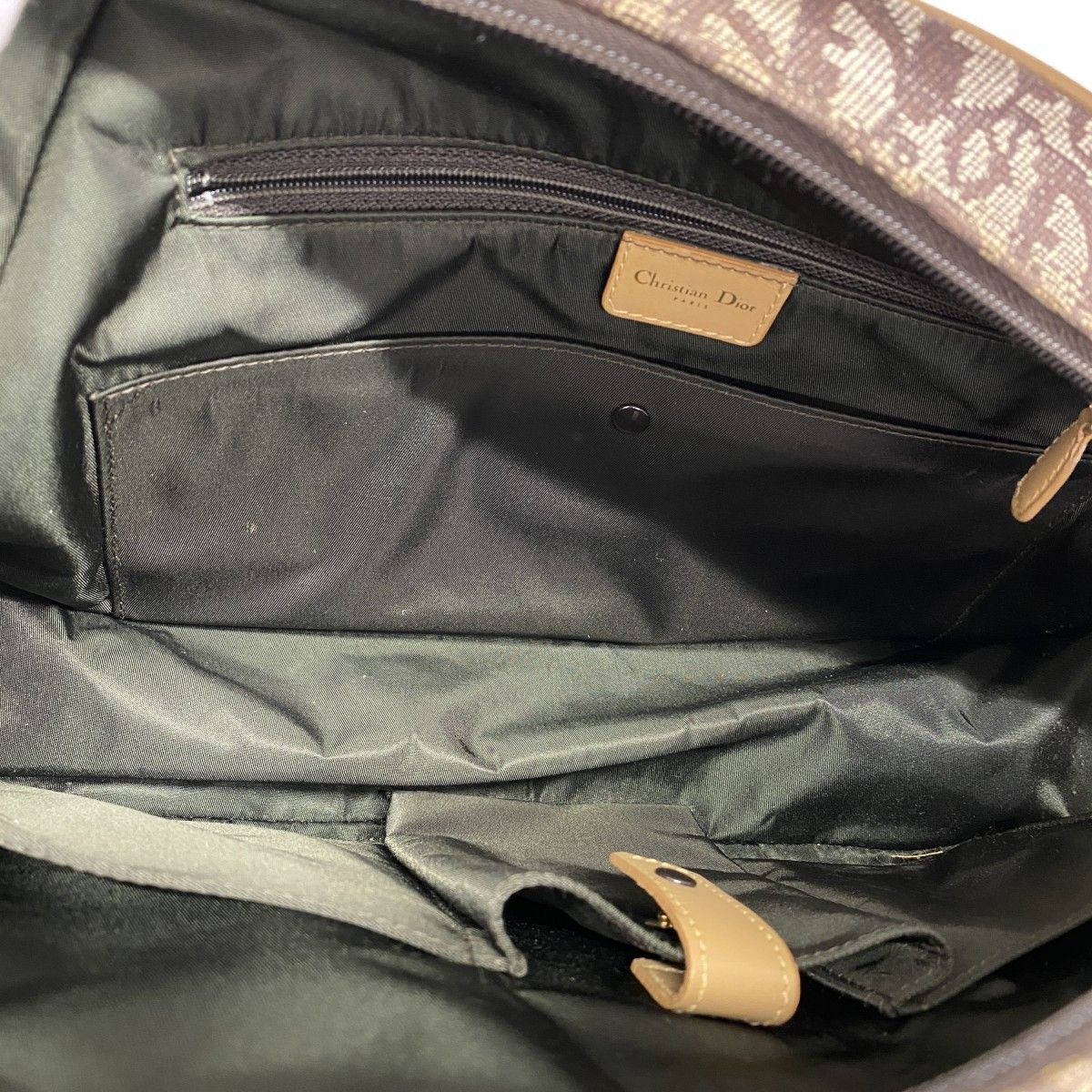Dior Handbag Trotter Canvas Brown Gold — view 4