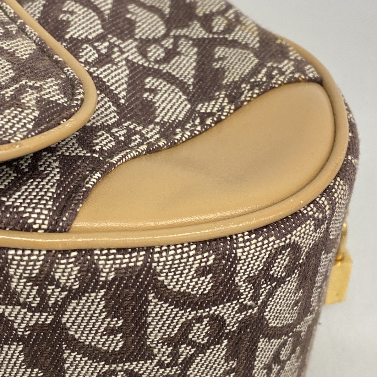 Dior Handbag Trotter Canvas Brown Gold — view 6