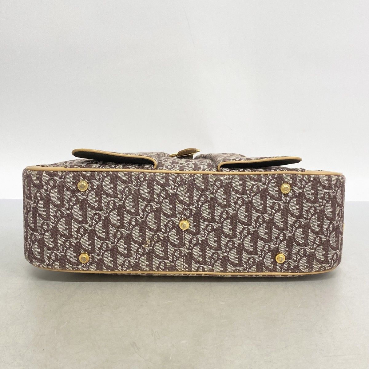 Dior Handbag Trotter Canvas Brown Gold — view 3