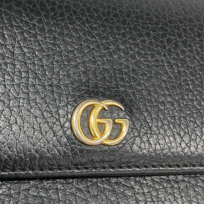 Gucci Wallet GG Marmont Leather Black Gold — view 8
