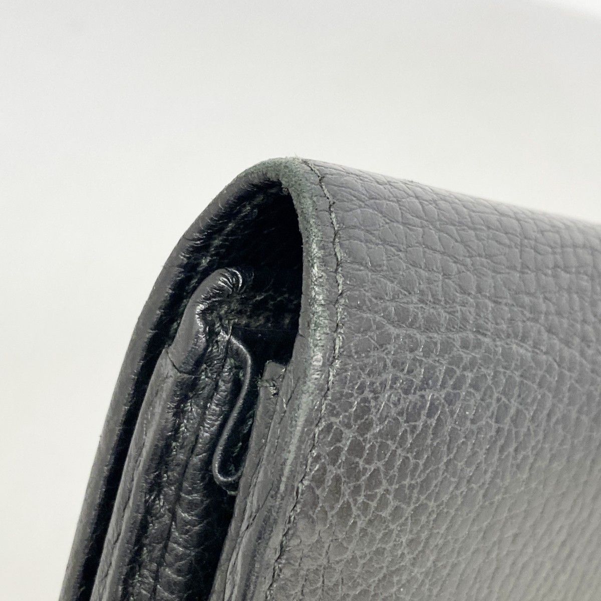Gucci Wallet GG Marmont Leather Black Gold — view 6