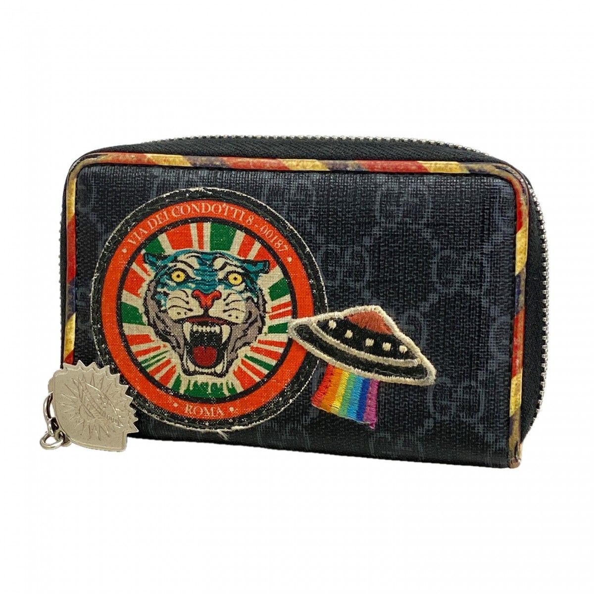 Gucci Coin Case GG Supreme Black Silver