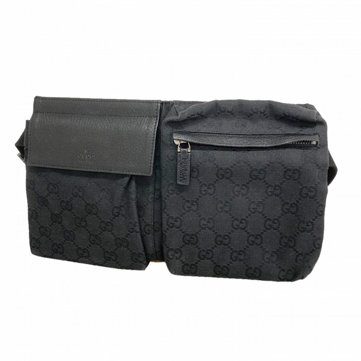 Gucci Waist Bag GG Canvas Black Silver