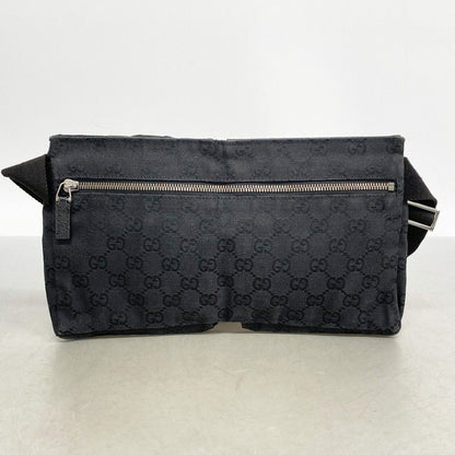 Gucci Waist Bag GG Canvas Black Silver — view 8
