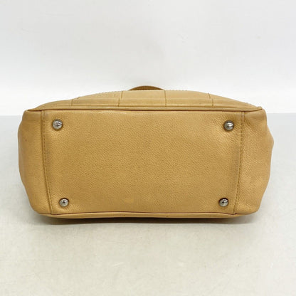 Chanel Handbag Choco Bar Leather Beige Silver — view 3