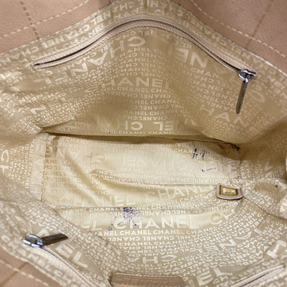 Chanel Handbag Choco Bar Leather Beige Silver — view 4