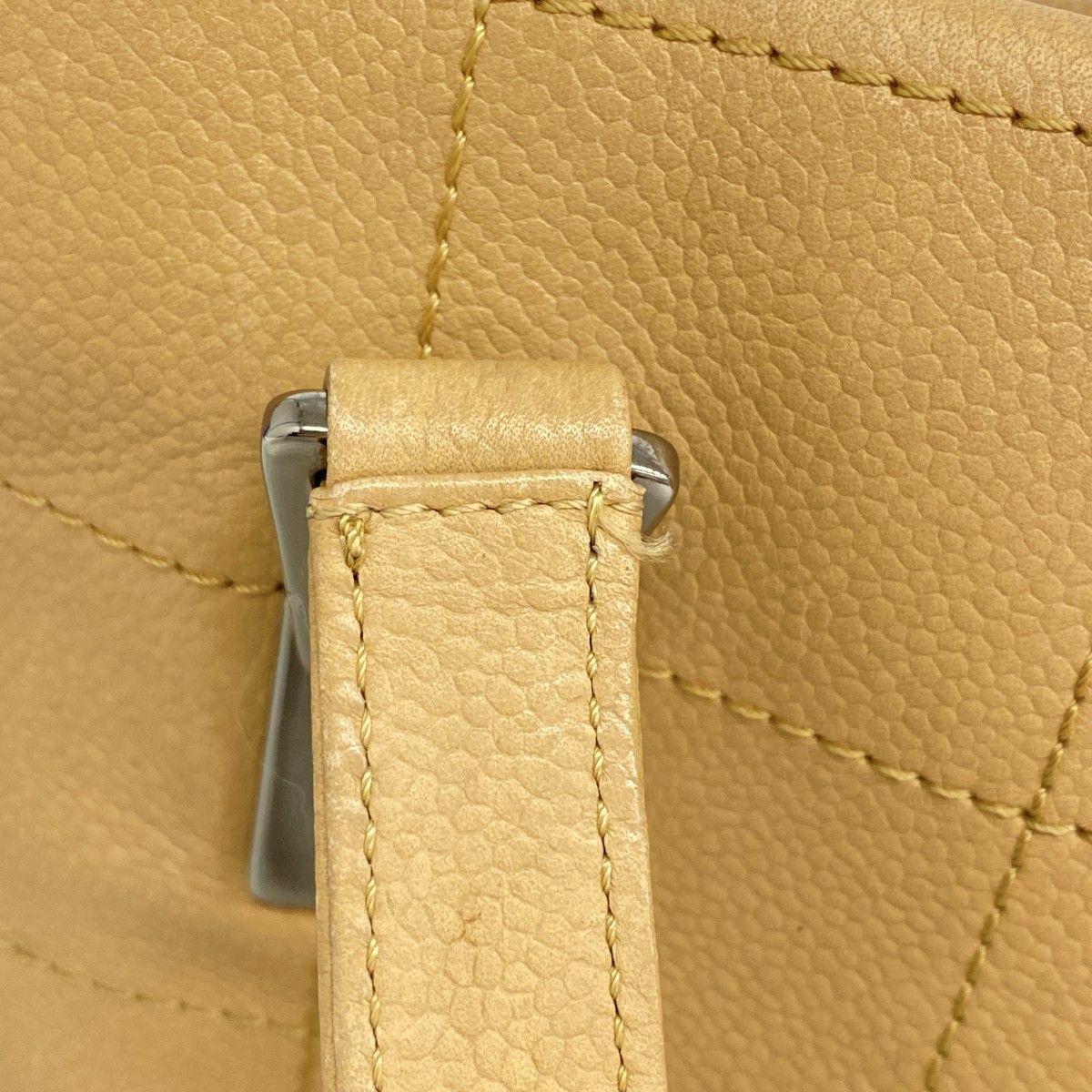 Chanel Handbag Choco Bar Leather Beige Silver — view 8