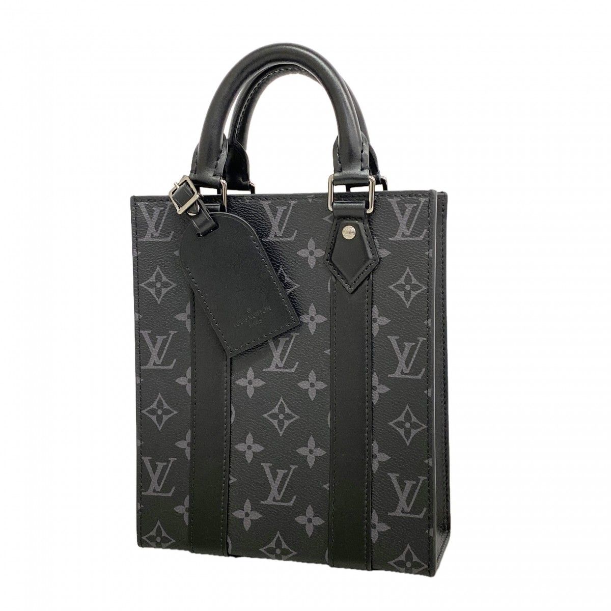 Louis Vuitton Handbag Monogram Eclipse Sac Plat Mini Black