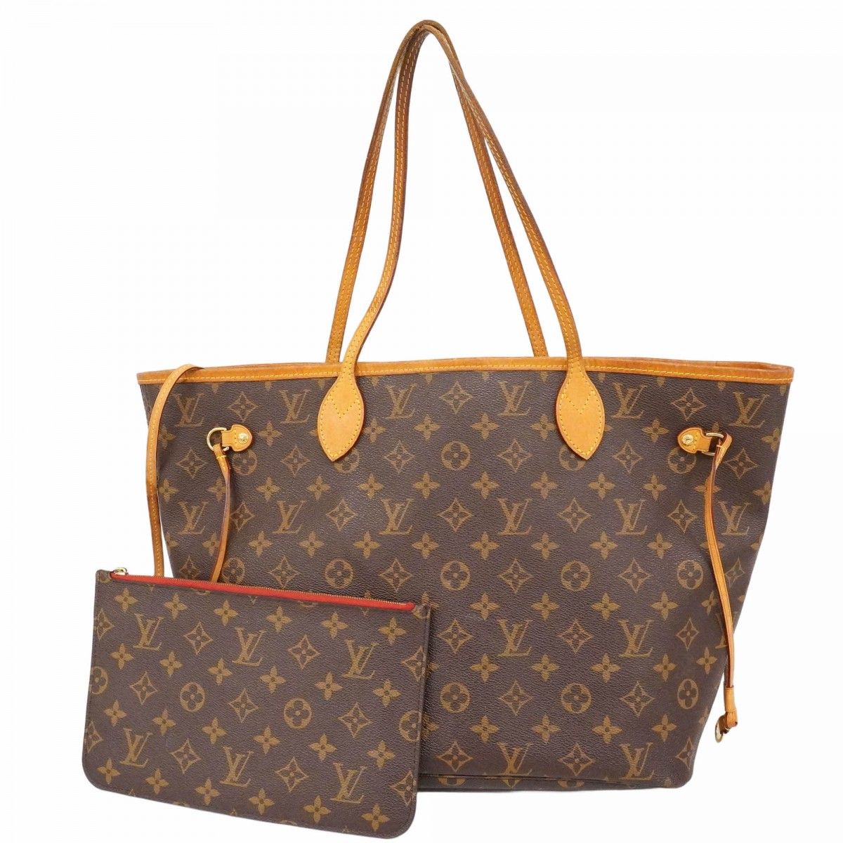Louis Vuitton Tote Monogram Neverfull Brown Cerise