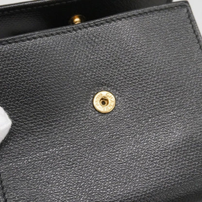 Chanel Trifold Wallet Coco Button Leather Black Champagne Gold — view 9