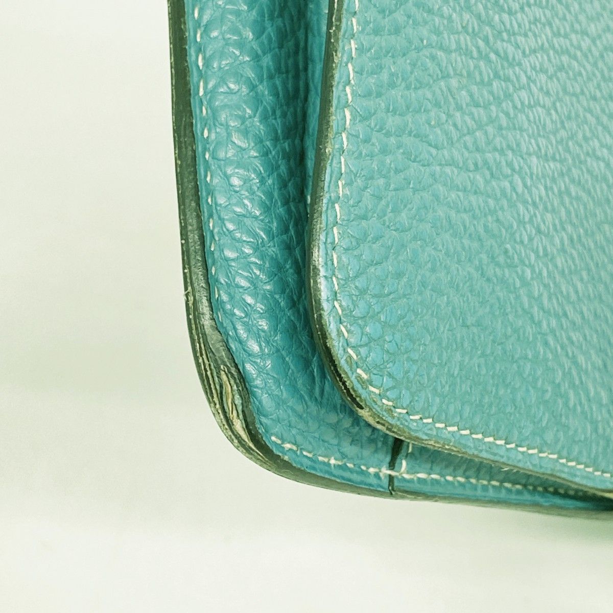Hermes Wallet Dogon GM Togo Blue Jean Etoupe Silver — view 7