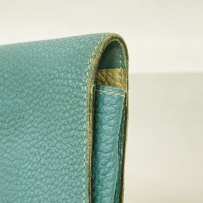 Hermes Wallet Dogon GM Togo Blue Jean Etoupe Silver — view 6