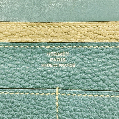 Hermes Wallet Dogon GM Togo Blue Jean Etoupe Silver — view 4