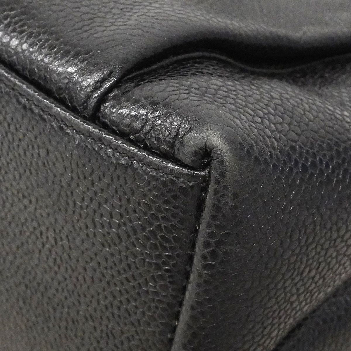 Chanel Chain Tote Caviar Leather Black Gold — view 6